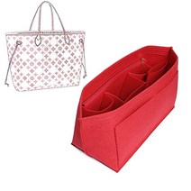D옥소 핸드백 오거나이저 인서트 및 토트 펠트 백 빠르고 네버풀에 적합 레드, Red Bag, Large