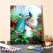 urkoteer DIY 세계 명화 그리기 세트 40 x 50 cm 피포페인팅 꽃 해바라기 풍경화/원목 액작, 공작-09-4456