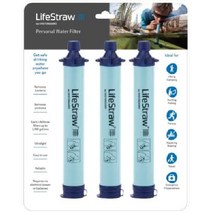 라이프 스트로우 개인용 정수 필터 2팩, 3팩, 블루