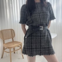 오라걸스 벨트 세트 트위드 미니 원피스