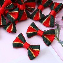 크리스마스 미니 리본장식 리본타이 성탄리본, 미니리본(그린+레드)