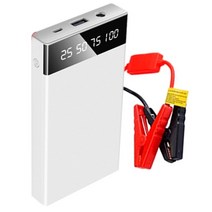 점프스타터 자동차 점프 스타터 10000mAh 12V 보조베터리 USB 포트 LED 빛 비상 전원 공급 장치 액세서리, 01 White