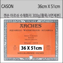 CANSON 캔손 아르쉬 수채화지 스케치북패드 300g ARCHES 황목 4면제본[36x51cm] 1권
