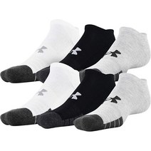 Under Armour 성인용 기능성 테크 노쇼 양말 여러 켤레 블랙, Steel Assorted (6-pairs)