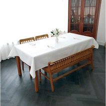 케이홈 폴리 방수 테이블보 식탁보 행사용 식탁 테이블, 화이트, 140x220cm