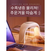 미니 충전식 손 히터 겨울 탁상용 열풍기 난방 사무실, 화이트/3단계 온도조절