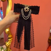 [블링살롱made/국내제작] 여성 엔틱 핸드메이드 벨라 큐빅 레이스 브로치 옷 리본 블라우스 코디 연출