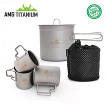 AMG캠핑 에이엠지티타늄 코펠 1L 케이스포함 싱글컵 220ml 320ml 450ml SET 캠핑 백패킹 AMG TITANIUM, 단품