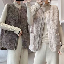 뽀글이양털조끼 여성 양털 조끼 겨울 가을 베스트 여자 패딩 후리스
