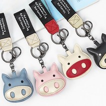 달자샵 1+1 포인트 돼지모양 열쇠고리 키홀더 가방고리 악세사리, 핑크+블루