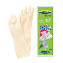 마미손 고무장갑 화이트밴드 중형 조리용 다용도 손보호, 1개