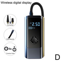 휴대용바람넣기Car Air Compressor Electric Tire Pump 12V Motorcycle Bicycle Portable, 04 wireless display