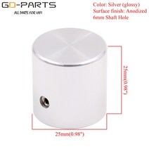 앰프 2525mm 3025mm Hifi 오디오 용 가공 솔리드 알루미늄 전위차계 손잡이 DIY 앰프 라디오 스피커 DAC 턴, 01 25x25mm-Silver