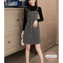 Makone 상표등록 결혼식 돌잔치 신부예복 상견례룩 트위드 투피스+양말 증정