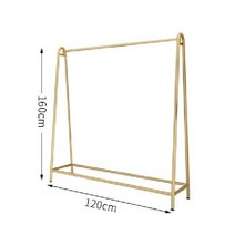 스튜디오 드레스 행거 높은 원단 의류 매장용 매장 벽 파이프 편집샵, 공식 표준, 120 X 160 더블 로드  골드