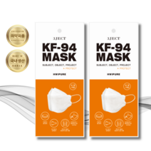 3JECT 황사방역용 KF94 식약처인증 국산 일회용마스크 개별포장 1매 50매 100매, 1000매, 화이트