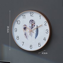 에끌 예쁜 벽시계 인테리어시계 신혼집선물북유럽 간단한 장식 음소거 벽시계 거실 홈 패션 창의력 무료 펀치 벽 교수형 성격-12633, 05. 깃털 시계