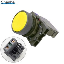 22mm LAY37 Y090 셀프 리셋 푸시 버튼 스위치 빨간색 녹색 파란색 노란색 흰색 검정색 1NO 1NC 10A250VAC, 06 YELLOW