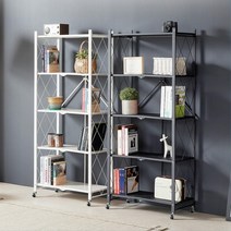 학원 도서관용 4단 접이식 이동고릴라랙 집정리정돈 대피실 음식점 병원 베란다, ■접이식폴딩선반 4단 블랙