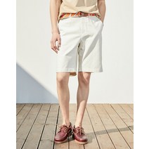 22SS 아이보리 단색 면혼방 하프팬츠 HZPA2B505IV
