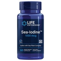 Life Extension Sea-Iodine 1000 Mcg Veg Capsules 60 Ct 라이프 익스텐션 씨 아이오다인 요오드 1000 mcg 베지 캡슐 60정, 1
