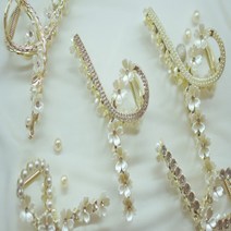 여성집게핀 올림머리 진주집게핀 큐빅집게핀 2P