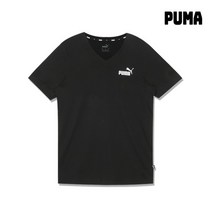 푸마 반팔티셔츠 에센셜 브이넥 블랙 586737-01