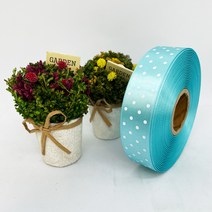 포장 리본 끈 제이제이리본 공단땡땡이리본15mm 25mm 30컬러 (길이 45M ) 공단리본, SD9