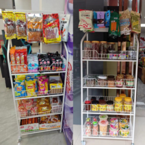 편의점 매점 과자 진열대 약국 선반 이동식 메쉬 매대, 상세이페이지 참고, D