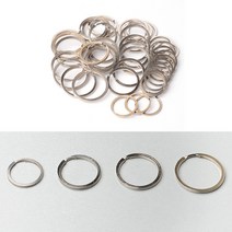 납작 포카 홀더 차키 키링 증사 증명사진 포토 카드 스마트키 액자 자동차 번호판 차번호 열쇠 고리 부자재 재료 연결 악세사리 만들기 링 네임택 가방 악세서리 4종, 30mm