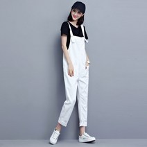 나시 베이직코디 30대 슬림 점프수트코디 도도한 트렌디 봄 여자멜빵바지 20대 끈나시