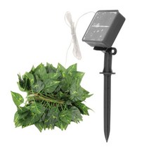GHSHOP 실내 인공 덩굴 조명 태양열 요정 빛 led 문자열 조명 매달려 야간 조명 아이비 덩굴 조명 풍경 나무 뒤뜰, 10M 100 LED, 실크 천, 녹색