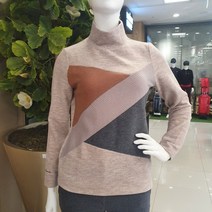 [슈페리어] 앞판 배색과 골조직감을 포인트를 주어 데일리로 어떤하의와 코디하기 좋은 터틀넥 티셔츠 LCZ1407 인천논현, 90, 베이지