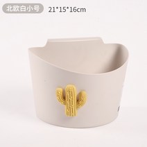 화장실벽걸이휴지통 주방 벽걸이 형 쓰레기통 가정용 뚜껑이없는 욕실 거실 종이 바구니 캐비닛 도어 폐기물 걸이 보관함, 1. 노르딕 화이트 트럼펫