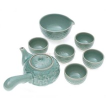 청자당초 5인다기세트 외국인선물, 전통포장