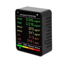 미세먼지측정기 공기질측정기 초미세먼지측정기 6 in 1 co2 sensor air quality monitor pm2.5 pm10 hcho tvoc co co2 meter co, 검은색
