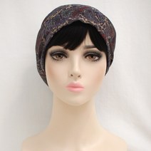 bedazzle [비다즐] 푸치 페이즐리 쉬폰 두건 핸드메이드 주문제작 사이즈제작 맞춤모자 머리 끈 두건 두건형 머리띠 반다나 여성 여름두건모자 머리두건 헤어두건 여자 두건