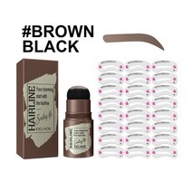 눈썹 스탬프 메이크업 원스텝 모양 세트 스틱 헤어 라인 브로우 틴트 내추럴 아이 코스메틱 도구, 한개옵션1, 03 brown black-card