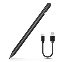 RENAISSER Surface용 터치펜 대만제 USB-C 충전 새로운 Surface Pro8 & Pro7 Laptop Studio Go 3 Duo2와 호환성 자기 흡착 기능 고속 충전 4096 압력 감도 스트림 라인의 알루미늄 본체 Raphael 520C