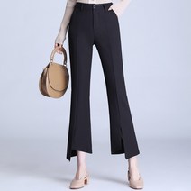 여성용 앞트임 부츠컷 9부 팬츠 S-3XL 아이버리아 A31 W762N854