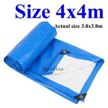 블루 화이트 PE 타포린 방수 천 정원 야외 가든 가제보 파라솔 저가형 원두막 홍보 천막 리조트 대형 야외용 발코니 가림막 이동식 그늘 보트 트럭 캐노피 애완 동물 강아지 집, 4x4m