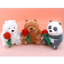 여자친구 100일 선물용 장미꽃 든 귀여운 동물인형 사랑스러운, 그리즐리