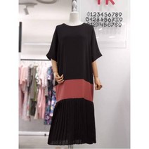 [YK] W몰 밑단주름 배색 원피스 Y193C648 Y193C648