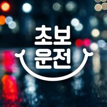 제제데코 초보운전 심플스마일 문구 초보운전 차량용 반사시트지 18D57, 밝은 은색, 1개