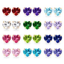 오노마 오노마 ONM 14K 골드 탄생석 컬러 하트 귀걸이 12종 (9592443)