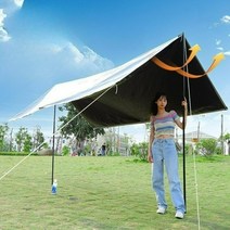 실타프 대형 경량 헥사 백패킹 캠핑 렉타 차박 타프 오토캠핑 그늘막 미니멀, 3x3m