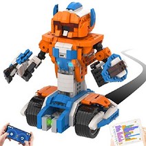 Apitor Robot X 어린이용 앱 지원 코딩 장난감 원격 제어 공룡 로봇 600개의 빌딩 블록 12-in-1 모델 다중 모터 및 센서 8세 이상의 소년과 소녀를 위한 이상적, 오렌지  amp  블루