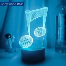 아크릴 3d 환상 아기 밤 빛 음표 홀로그램 nightlight led 터치 센서 다채로운 usb 배터리 전원 침대 옆 램프, 복사 나무, 1-16색 리모컨