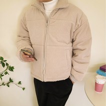 남자 겨울 빵빵한 코듀로이 숏패딩 하이넥 골덴 점퍼 3컬러