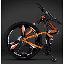 24인치 접이식 자전거 알루미늄 폴딩 산악 생활용, (블랙옐로우) 24인치 21단